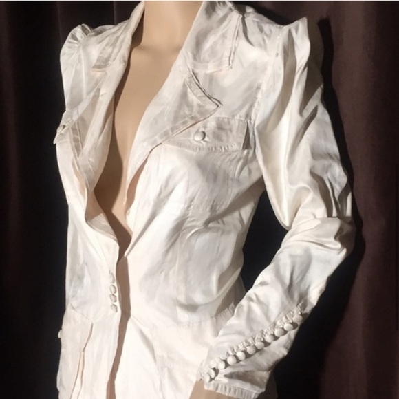 Tom Ford For Yves Saint Laurent Runway Ivory Jacket French 42 / US 10 - Picture 2 of 15